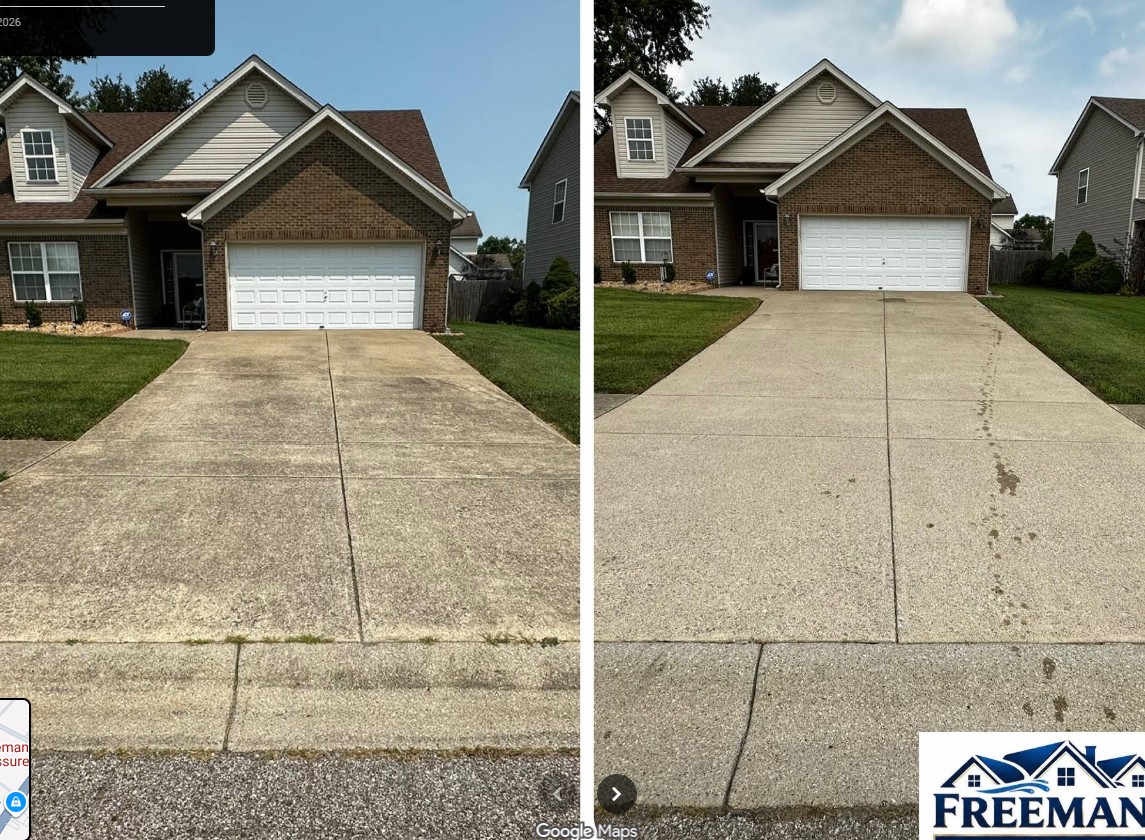 Driveway cleaning before and after